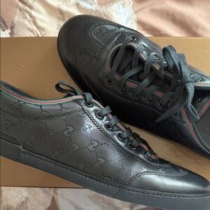 Gucci Black Embossed Sneakers